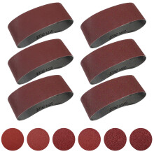 3x21 Inch Sanding Belts Set, 12 Pack Full Grit Range Durable Aluminum Oxide for Belt Sander Wood Metal Furniture