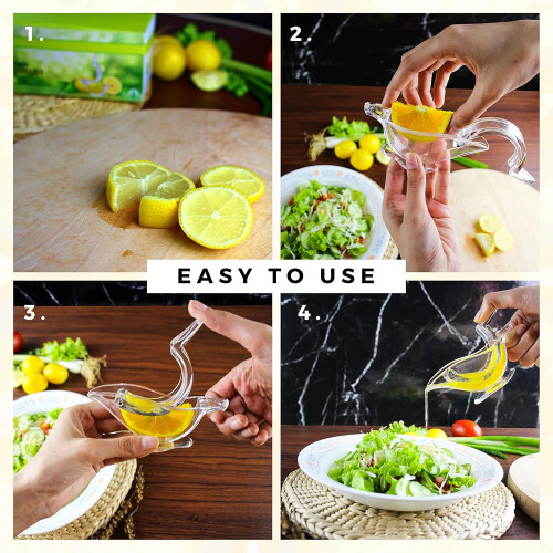 Lime Squeezer Citrus Juicer with Easy Pour Spout Ergonomic Grip Compact Acrylic Design 2