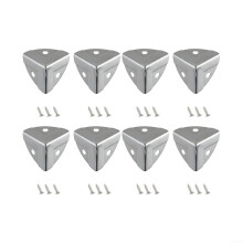 Silver Metal Luggage Corner Protectors with Screws 2.4cm Durable Edge Guards for Cases and Furniture