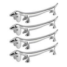 Chopstick Rest Set 4PCS Stainless Steel Puppy Design Silver Cutlery Holder for Dining