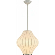 Modern Pendant Light with Adjustable Height, Japanese Silk Waist Drum Shade, Soft Ambient Lighting