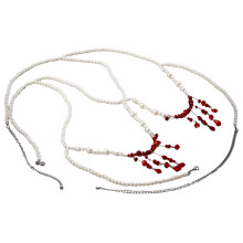 5Stk Weiße Body Chain Damen Bikini Kette Perlen Schmuck Für Strand