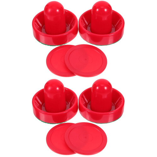 2Sets Rotes Eishockey Ersatzset Mit Kunststoff Pucks Und Schiebern 2