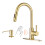 Touchless Kitchen Faucet with Pull Down Sprayer, Brushed Gold Motion Sensor Sink Tap with Soap Dispenser 1