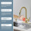 Touchless Kitchen Faucet with Pull Down Sprayer, Brushed Gold Motion Sensor Sink Tap with Soap Dispenser 2