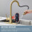 Touchless Kitchen Faucet with Pull Down Sprayer, Brushed Gold Motion Sensor Sink Tap with Soap Dispenser 3