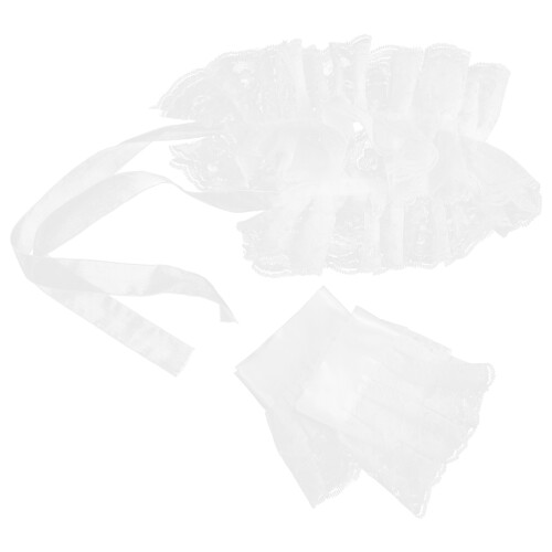 2Sets Weißes Rüschen - Manschetten Set Für Cosplay 1