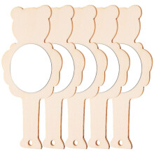 15Stk Unbemalter Holzhandspiegel DIY Kinder - Und Spielzeug
