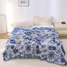 Cotton Throw Blanket 150x200cm Breathable Gauze Fabric for Sofa AllSeason Lightweight Use