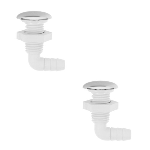 2Stk Spa Luftschalter Jet Massage Bubble Nozzle Weiß 2