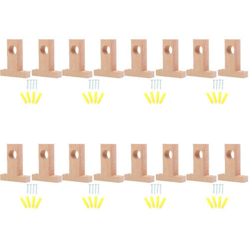16Pièces Support Tringle À En Bois Beige, Décoratif 1