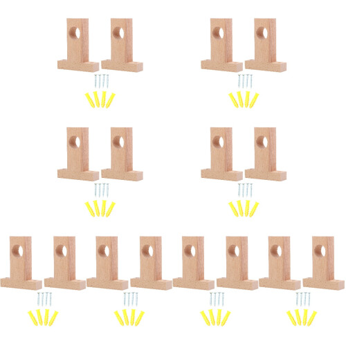 16Pièces Support Tringle À En Bois Beige, Décoratif 2