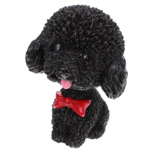 5Pièces Figurine Chiot Résine Noire Décoration Intérieure
