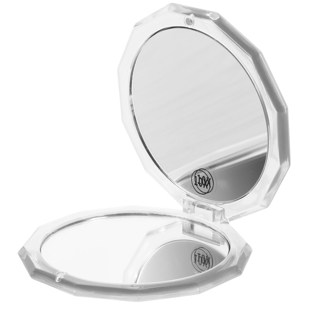 Inoomp Grey 4Pcs Compact Travel Mirror Resin Glass Small Pocket Makeup Mirror