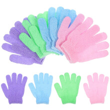 16Pairs Body Scrub Exfoliating Gloves Long Cleaning Nylon Spa Gloves