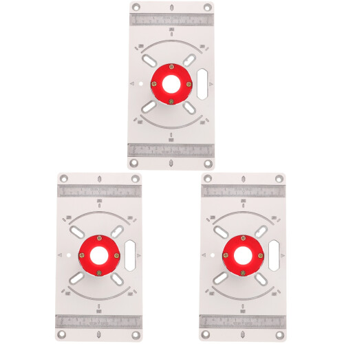 3Pcs Router Base Plate Insert for Bench Milling Machine Durable Silver 2