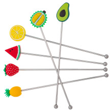 6Pcs Reusable Stainless Steel Coffee Stirrer 7.27" For Beverages