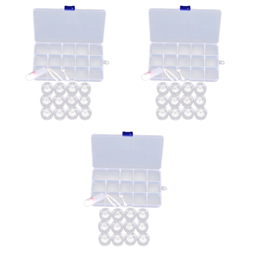 3Pcs Transparent Eye Lens Storage Case With Tweezer 2