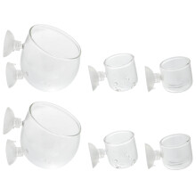 12Pcs Clear Glass Aquatic Plant Cups Suction Cup Aquarium Planters