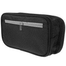 4Pcs Black Nylon Zipper Pencil Case Portable Large Capacity Pen Box