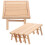 4Sets Wooden Puzzle Toy DIY Assembly Beige Table and Stools Model 3
