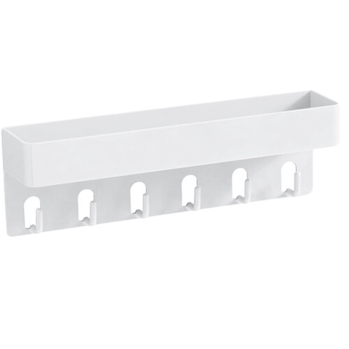 3Sets Multi-Functional White Wall Key Holder Rack with Strong Adhesive