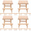 4Sets Wooden Puzzle Toy DIY Assembly Beige Table and Stools Model 7