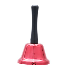 2 Pcs Metal Hand Bell Toy Portable Durable Red Musical Instrument