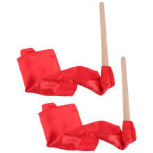 5Pairs Lightweight Wooden Waist Drum Mallets Red Straps for Stage Use