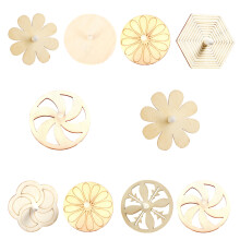 10Pcs Unfinished Wooden DIY Painting Gyroscope Toy For Kids