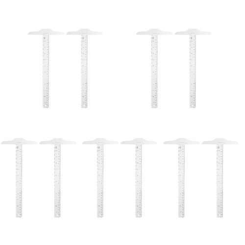 10 Pcs Supplies Plastic Student Ruler Square White 1