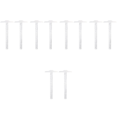 10 Pcs Supplies Plastic Student Ruler Square White 2