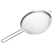 Stainless Steel Flour Sieve 22cm Fine Mesh Baking Sifter for Kitchen Rustproof Silver