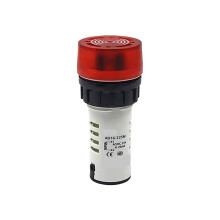 Warning Buzzer Red Flash Alert Intermittent Sound 22mm Panel Mount Industrial Alarm Buzzer
