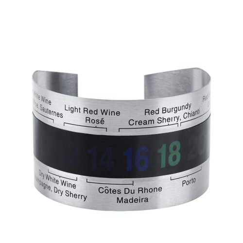 Wine Bottle Thermometer with LCD Display, Battery Strap for Red and White Wine Temperature