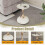 White Round Side Table for Small Spaces with Durable Metal Base, Modern Bedside Accent Table Type A 4