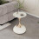 White Round Side Table for Small Spaces with Durable Metal Base, Modern Bedside Accent Table Type A 2