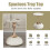 White Round Side Table for Small Spaces with Durable Metal Base, Modern Bedside Accent Table Type A 5