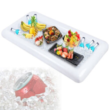 Inflatable Serving Bar Buffet Table with Drain Plug, Keep Drinks IceCold for Pool Parties Outdoor Events