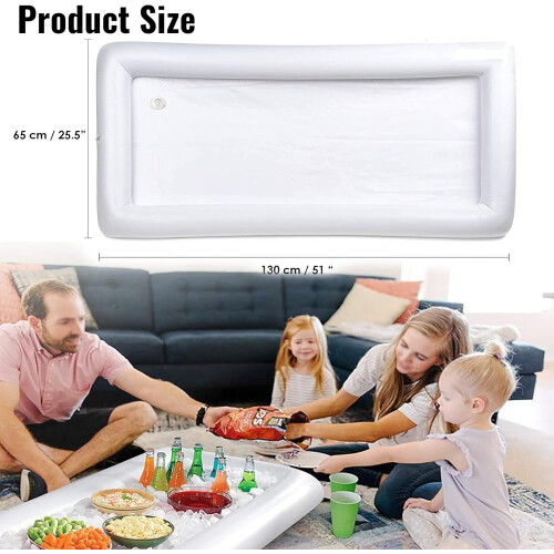 Inflatable Serving Bar Buffet Table with Drain Plug, Keep Drinks IceCold for Pool Parties Outdoor Events 2