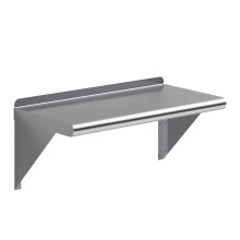 Stainless Steel Wall Shelf with 1' Backsplash, 24'x12' Heavy Duty Commercial Kitchen Storage