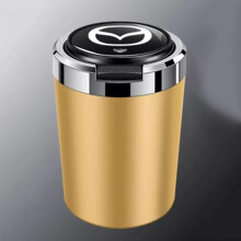 Smell Proof Car Ashtray with Lid and LED Light for Mazda, Stainless Steel Cup Holder Design