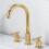 Solid Brass Bathroom Faucet Polished Chrome Basin Mixer Tap Deck Mounted Double Handle Lead 1