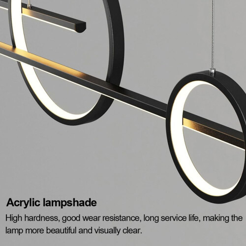 LED Pendant Light 43' Modern Linear Chandelier for Kitchen Island, Dimmable with Remote 2