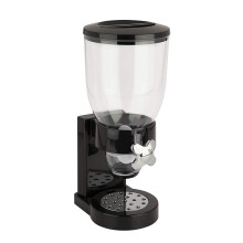 Dry Food Dispenser Keeps Food Fresh, Plastic Cereal Storage for Coffee Beans Candy Snacks, Black