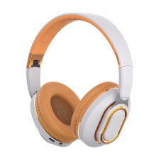 H7 Foldable Bluetooth OverEar Headphones with Mic, Wireless and Wired, Memory Foam Cushions, Off White