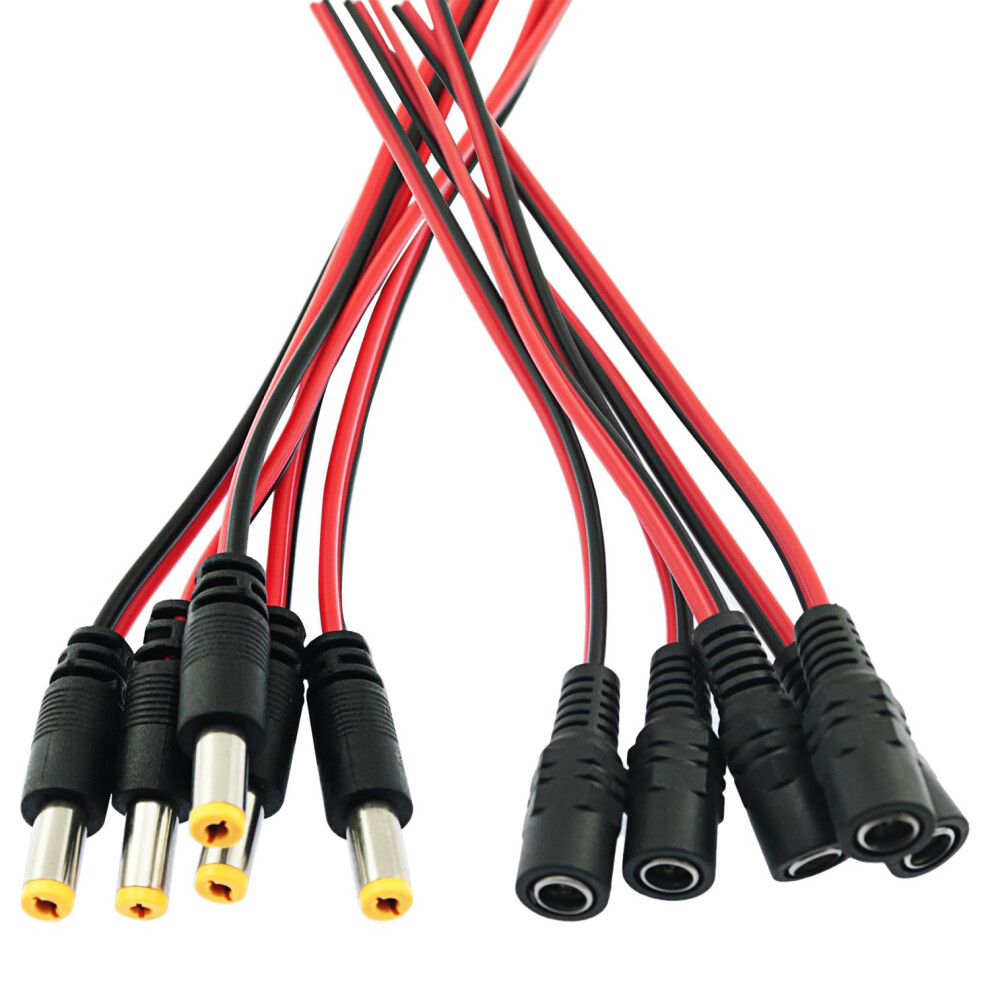 Dc Power Pigtail Cable 2.1 X 5.5 Mm Male Female Set For Cctv Camera With Stable Current Transmission 9070919962967