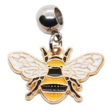 Bee Charms Stainless Steel Connector with Metal Alloy Bumble Bee Pendant for Jewelry Making
