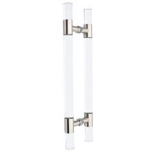 Glass Door Handle with Clear Acrylic Crystal Finish, DoubleSided Barn Door Pull for Kitchen Shower