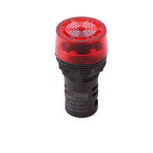 Industrial Warning Buzzer 22mm Red Flashing ND1622FS Panel Mount Alarm Light and Sound AC/DC 24V 220V 380V